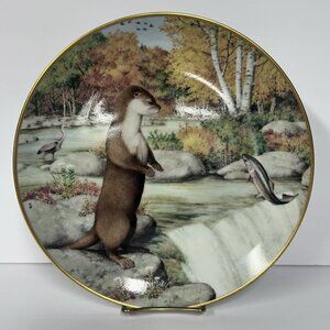 Woodland Year Otter at a September Waterfall Plate Franklin Porcelain 1981